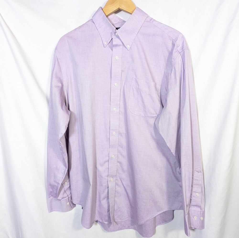 Lauren Ralph Lauren Classic Fit Mens‎ Button Down Shirt Preppy Purple 17 34/35